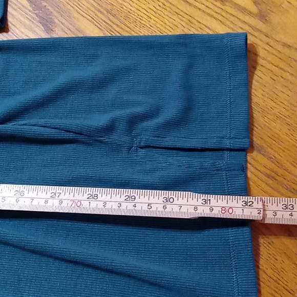 HALARA GREEN Dress Women LARGE New Casual COCKTAIL Party Long Sleeves RIBBED zz - Picture 5 of 9